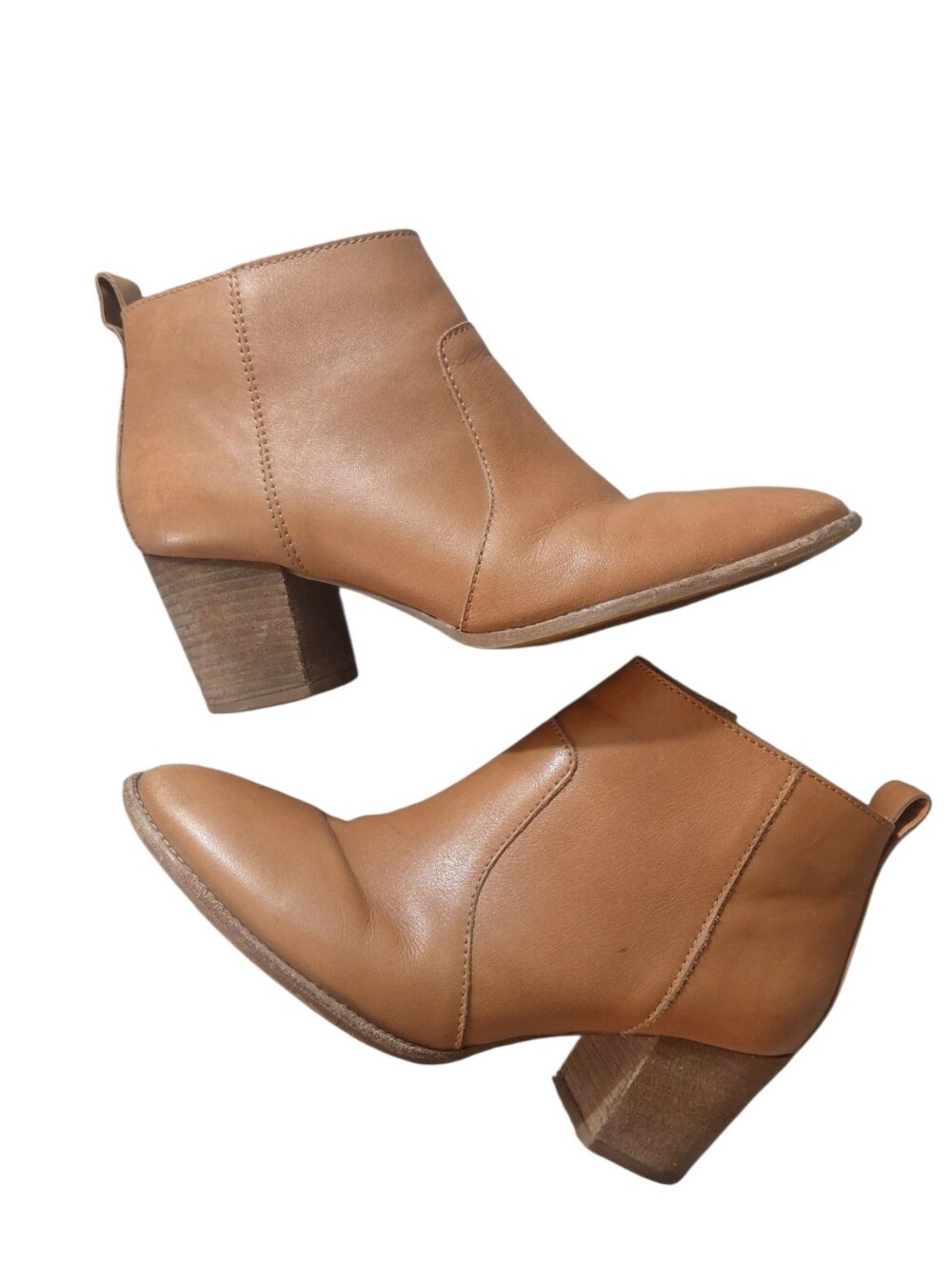 Madewell Tan Leather Ankle Booties Size 8 Ankle Boots